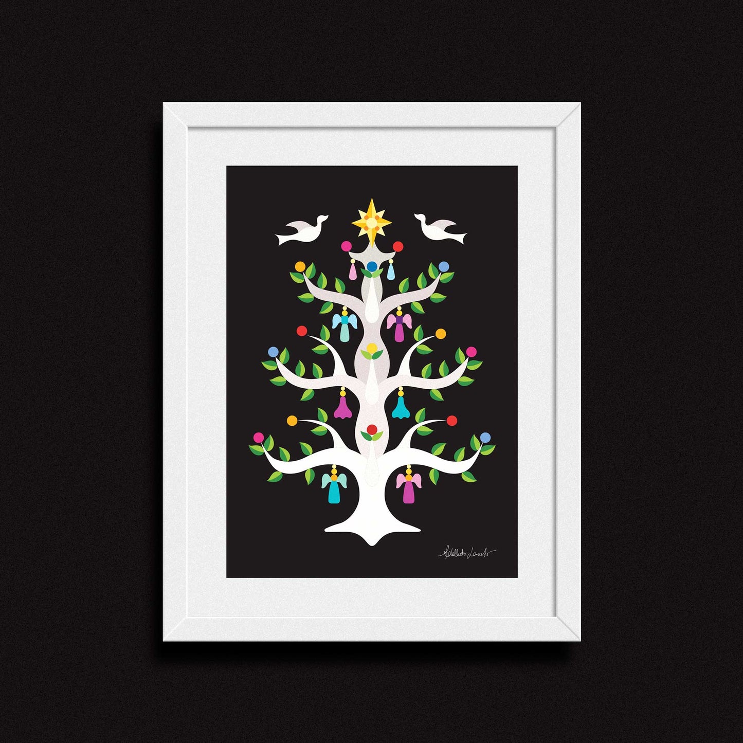 Pointed Tree Christmas Poster