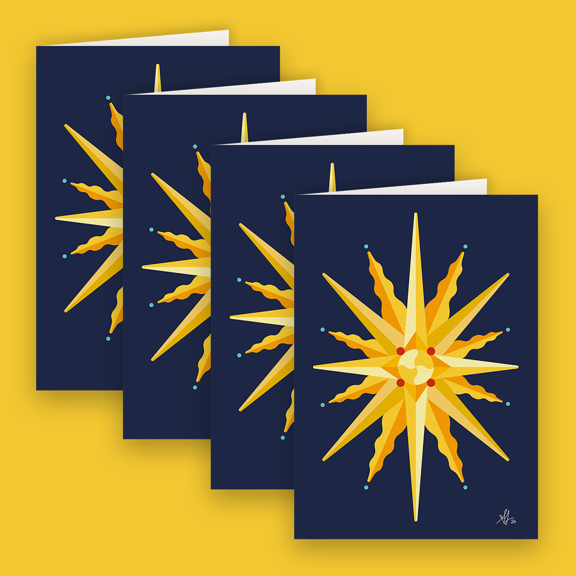 Four Christmas Cards, Crystalised Star