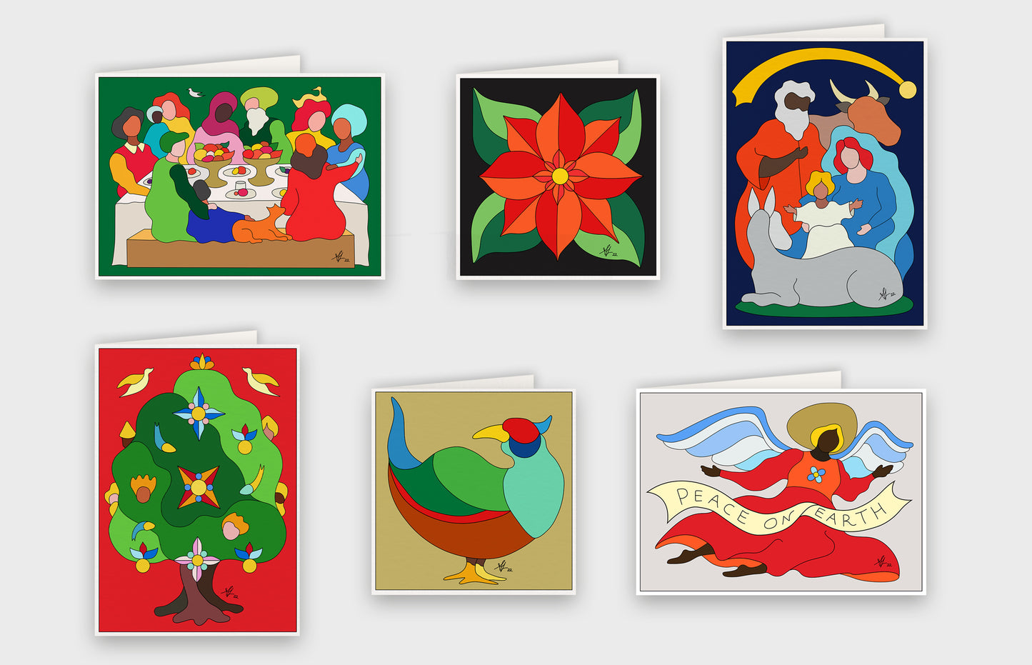 Six Christmas Postcards 2022, Mixed