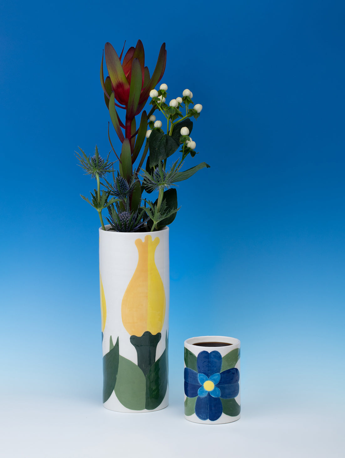 Blue Flower Goblet