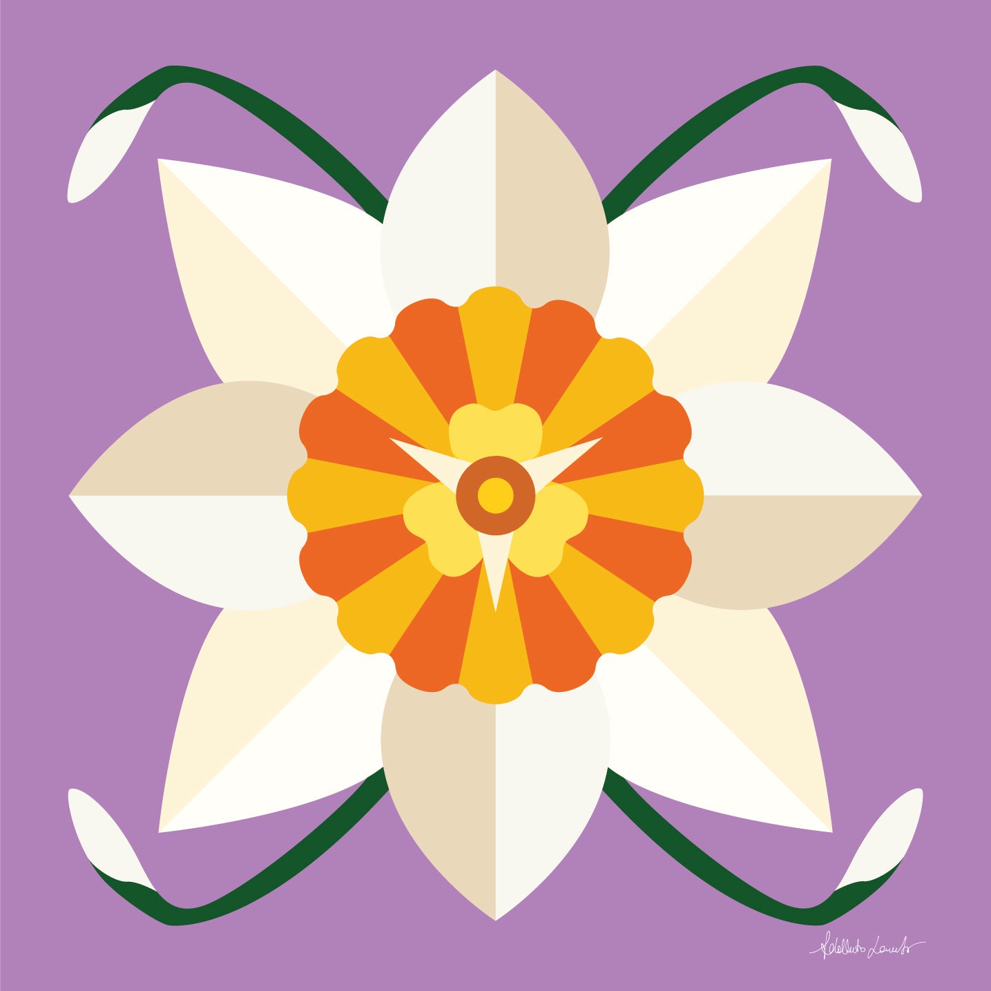 White Daffodil Poster