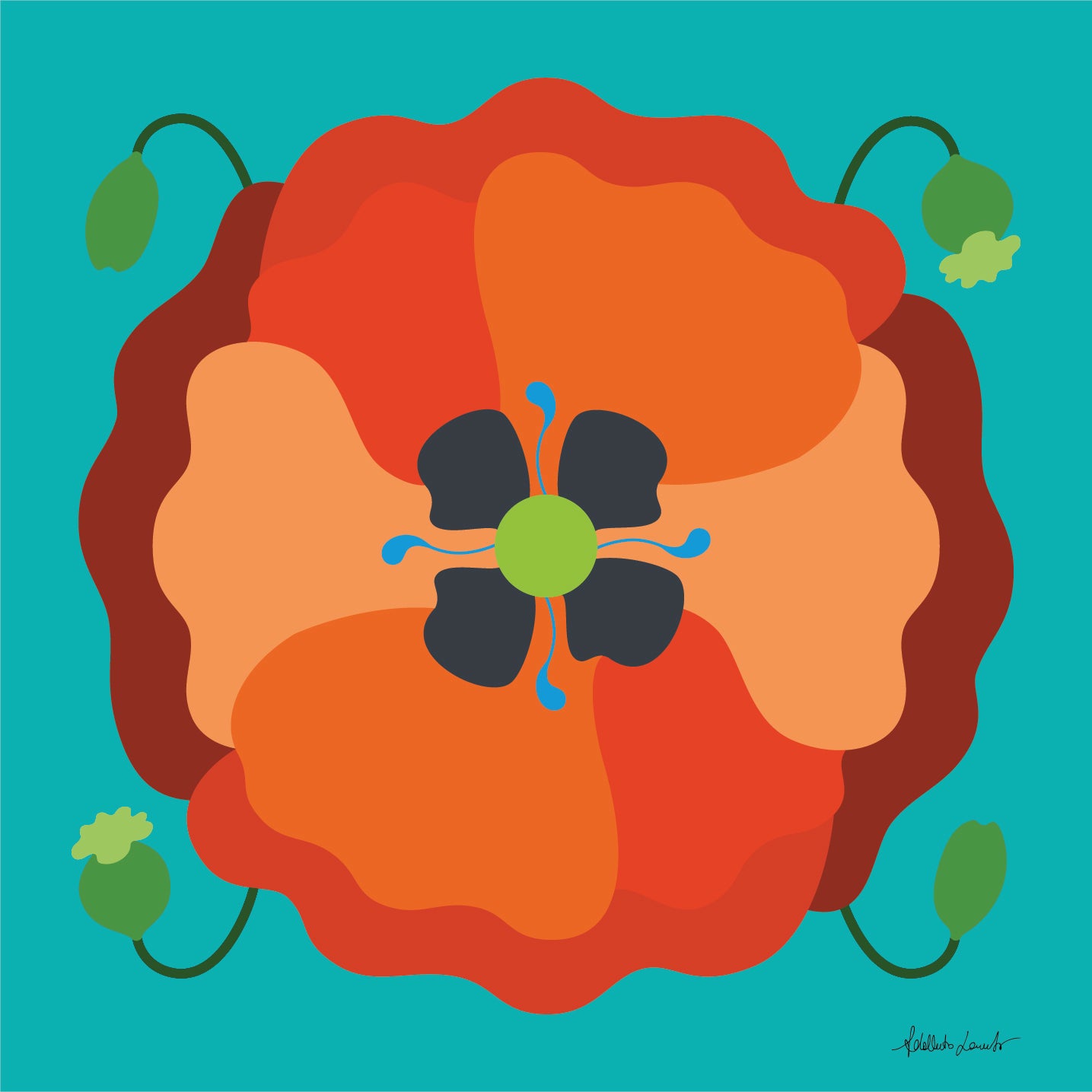 Orange Poppy Poster