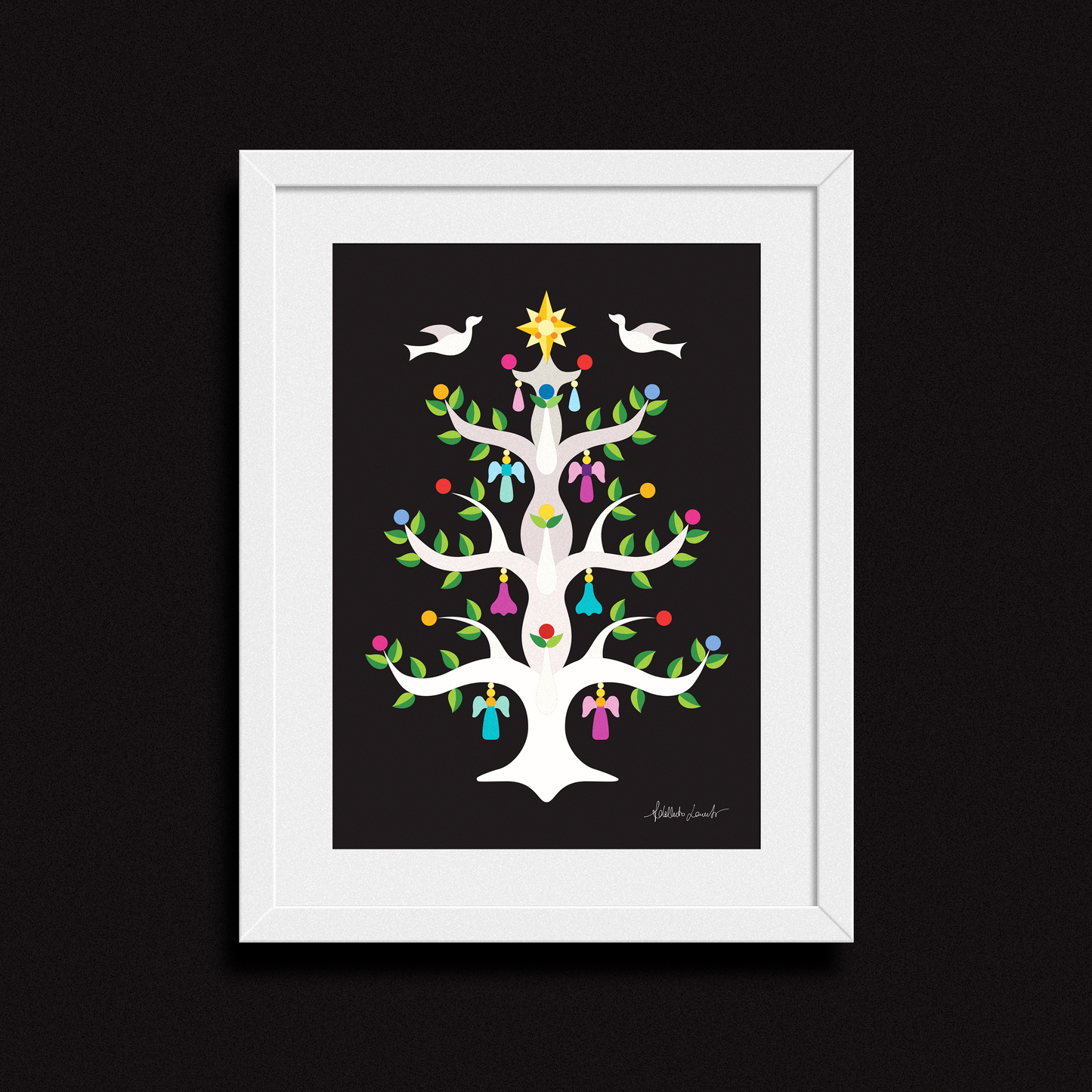 Pointed Tree Christmas Poster
