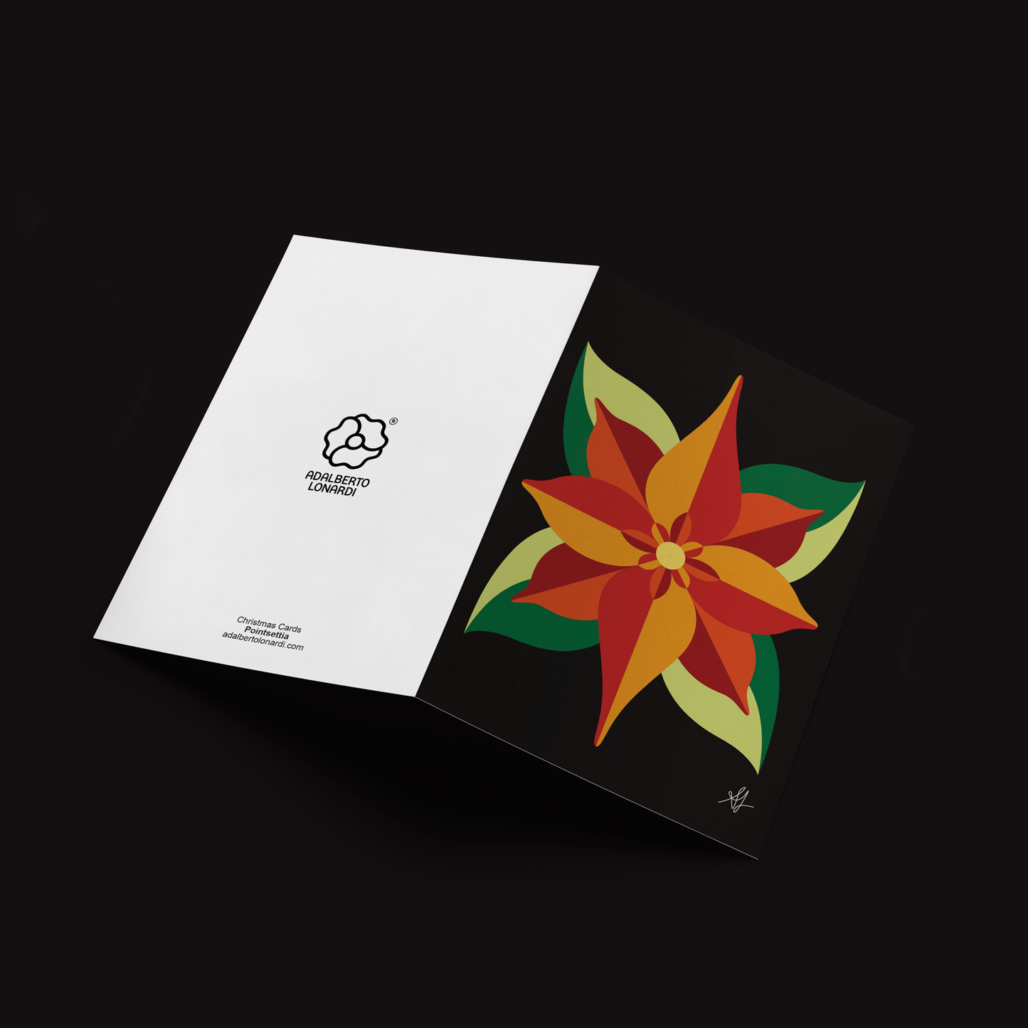 Poinsettia Christmas Card
