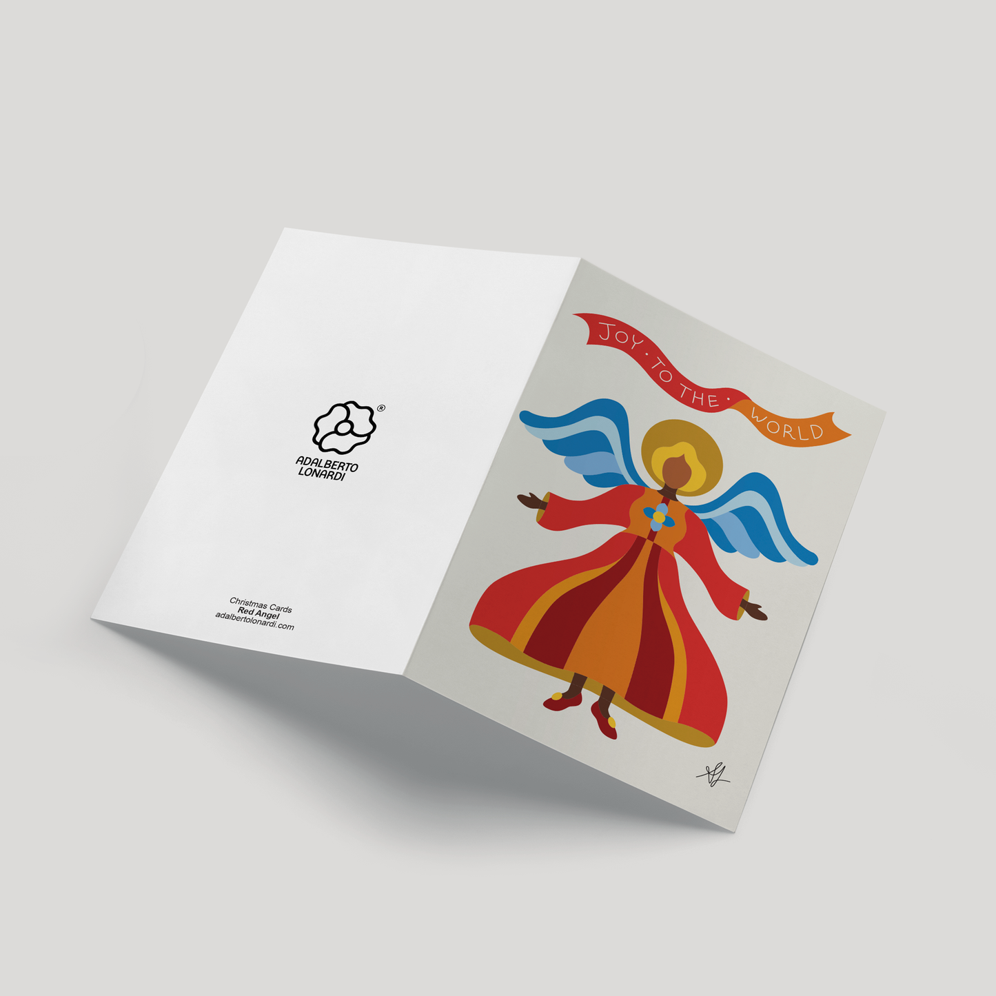 Red Angel Christmas Card