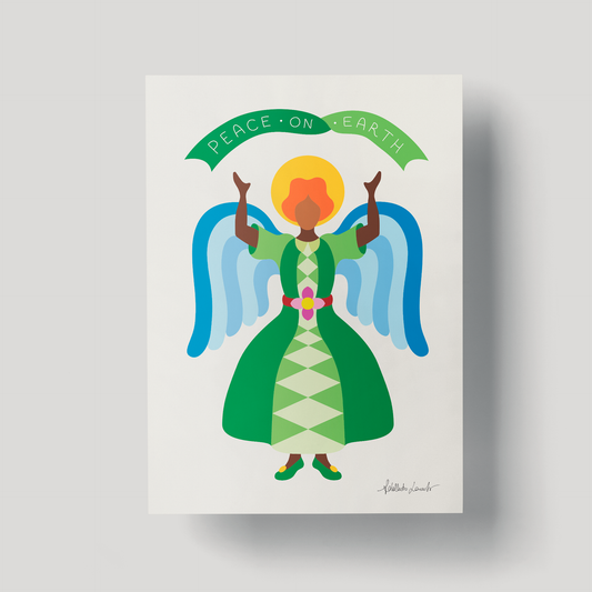 Green Angel Christmas Poster