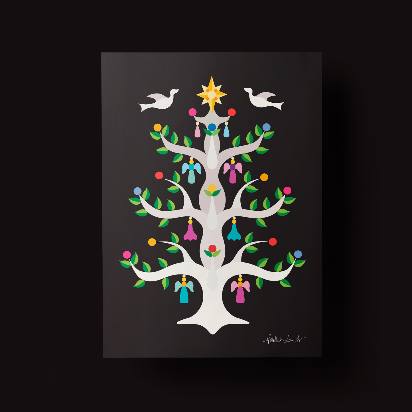 Pointed Tree Christmas Poster