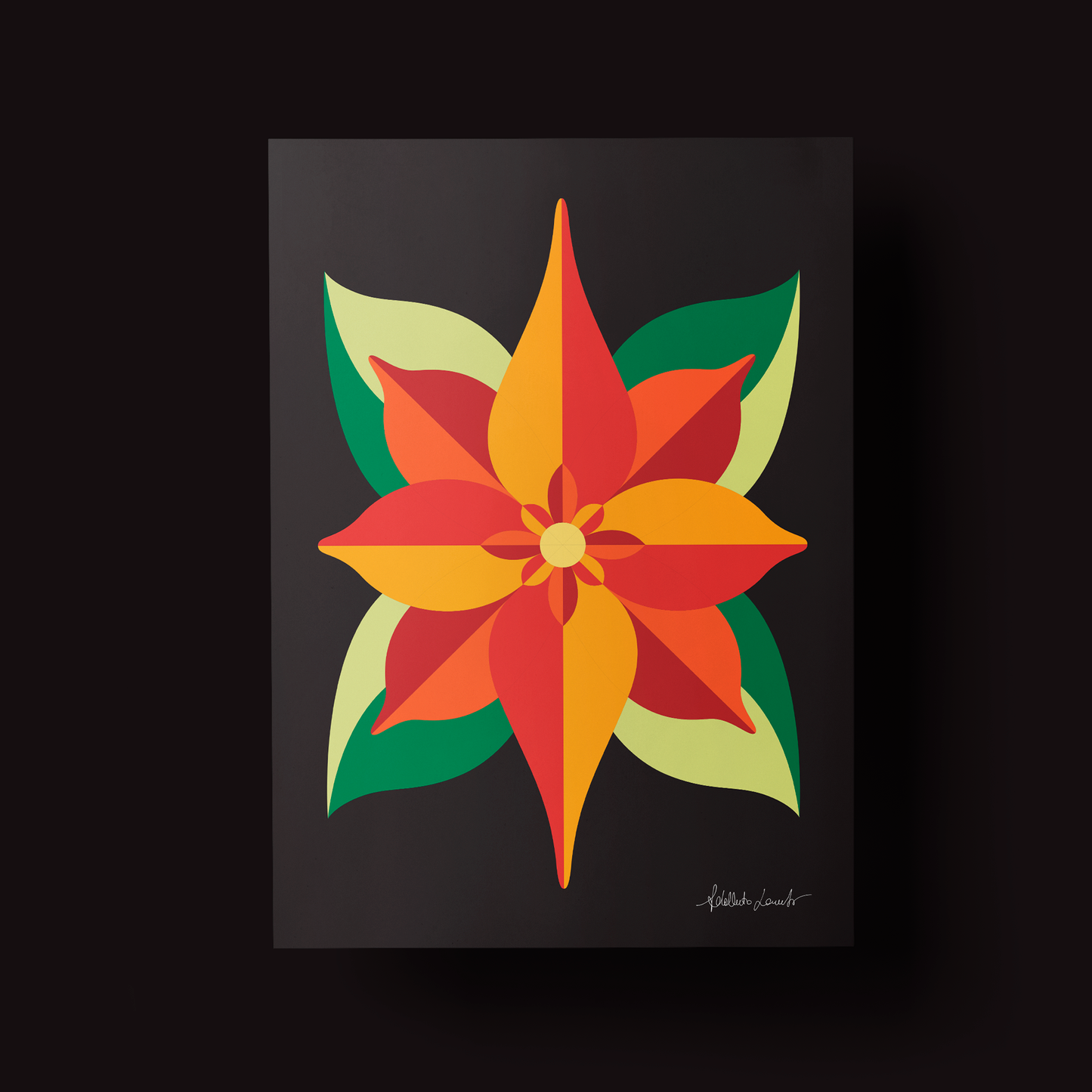 Poinsettia Christmas Poster