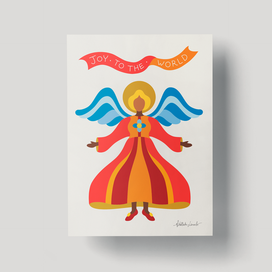 Red Angel Christmas Poster