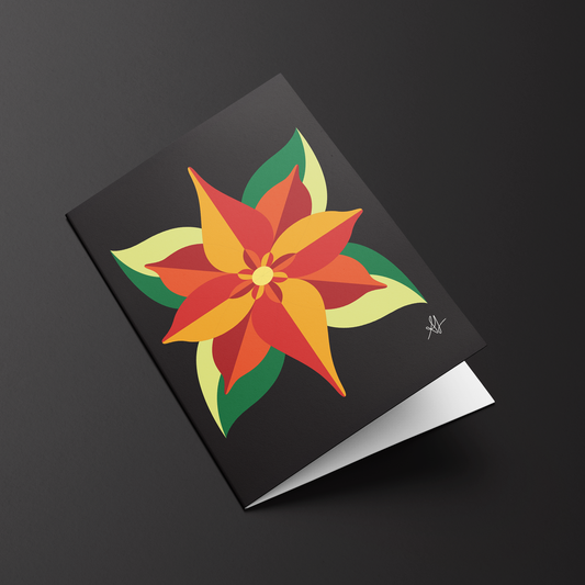 Poinsettia Christmas Card