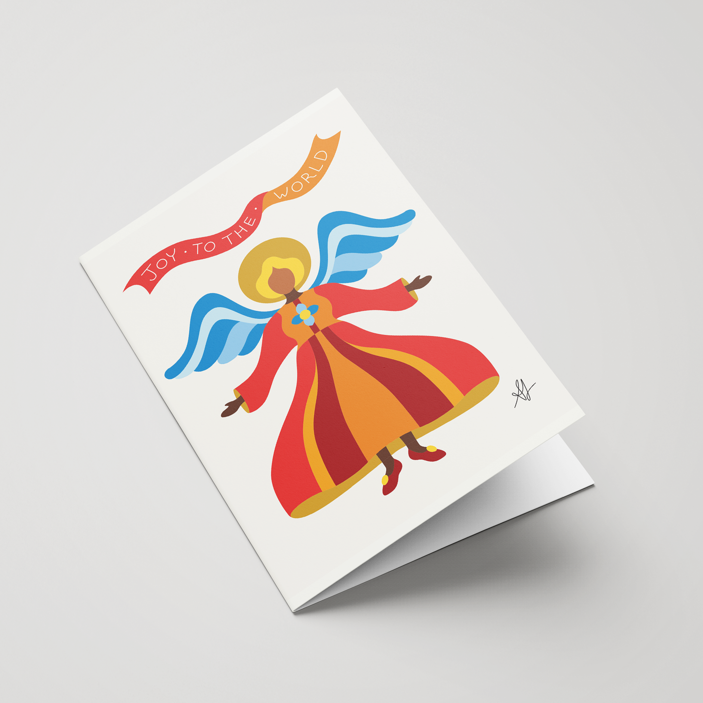 Red Angel Christmas Card