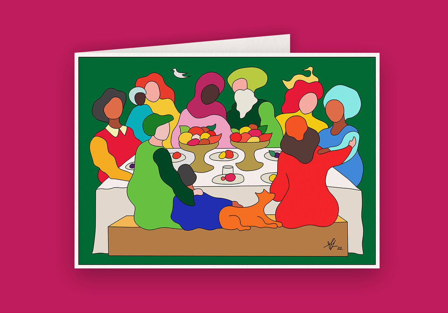Six Christmas Postcards 2022, Festive Dinner
